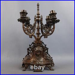 Candelabre En Laiton Art Déco De Table À 4 Flammes Collection Vintage Années 50 Candelabre En Laiton Art Déco De Table À 4 Flammes Collection Vintage Années 50