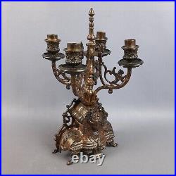 Candelabre En Laiton Art Déco De Table À 4 Flammes Collection Vintage Années 50 Candelabre En Laiton Art Déco De Table À 4 Flammes Collection Vintage Années 50