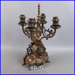 Candelabre En Laiton Art Déco De Table À 4 Flammes Collection Vintage Années 50 Candelabre En Laiton Art Déco De Table À 4 Flammes Collection Vintage Années 50