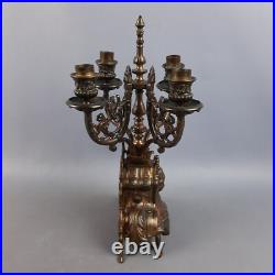 Candelabre En Laiton Art Déco De Table À 4 Flammes Collection Vintage Années 50 Candelabre En Laiton Art Déco De Table À 4 Flammes Collection Vintage Années 50