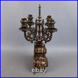 Candelabre En Laiton Art Déco De Table À 4 Flammes Collection Vintage Années 50 Candelabre En Laiton Art Déco De Table À 4 Flammes Collection Vintage Années 50