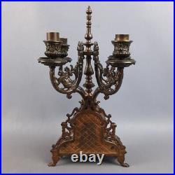 Candelabre En Laiton Art Déco De Table À 4 Flammes Collection Vintage Années 50 Candelabre En Laiton Art Déco De Table À 4 Flammes Collection Vintage Années 50