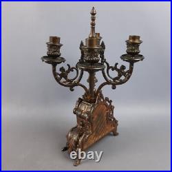 Candelabre En Laiton Art Déco De Table À 4 Flammes Collection Vintage Années 50 Candelabre En Laiton Art Déco De Table À 4 Flammes Collection Vintage Années 50