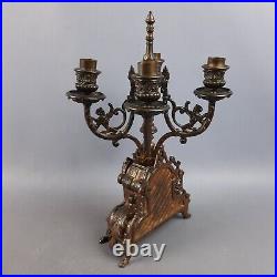 Candelabre En Laiton Art Déco De Table À 4 Flammes Collection Vintage Années 50 Candelabre En Laiton Art Déco De Table À 4 Flammes Collection Vintage Années 50