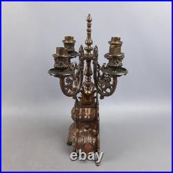 Candelabre En Laiton Art Déco De Table À 4 Flammes Collection Vintage Années 50 Candelabre En Laiton Art Déco De Table À 4 Flammes Collection Vintage Années 50