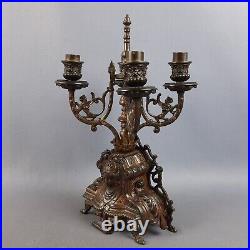 Candelabre En Laiton Art Déco De Table À 4 Flammes Collection Vintage Années 50 Candelabre En Laiton Art Déco De Table À 4 Flammes Collection Vintage Années 50