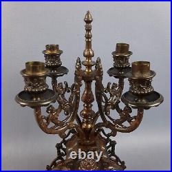 Candelabre En Laiton Art Déco De Table À 4 Flammes Collection Vintage Années 50 Candelabre En Laiton Art Déco De Table À 4 Flammes Collection Vintage Années 50