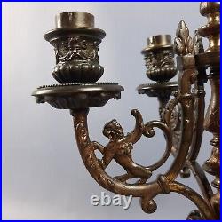 Candelabre En Laiton Art Déco De Table À 4 Flammes Collection Vintage Années 50 Candelabre En Laiton Art Déco De Table À 4 Flammes Collection Vintage Années 50