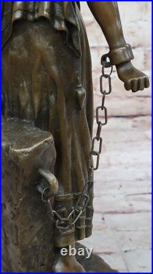 Captive Femme Awaits Fonte Bronze Sculpture Véritable Art Déco de Collection Captive Femme Awaits Fonte Bronze Sculpture Véritable Art Déco de Collection