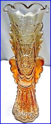 Carnival Verre Jain Indien Déesse Vase Vintage Rare Collection Art Déco Style