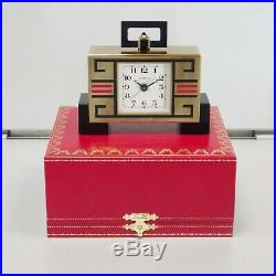 Cartier Art Déco Table Clock Laiton Rare Pendule de Table