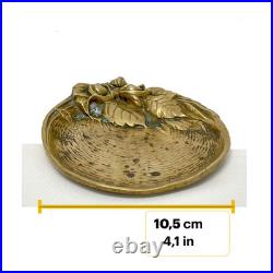 Cendrier art déco nouveau en laiton vide poche signé Frecourt baguier ancien