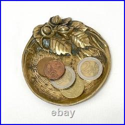 Cendrier art déco nouveau en laiton vide poche signé Frecourt baguier ancien