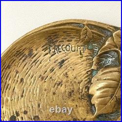 Cendrier art déco nouveau en laiton vide poche signé Frecourt baguier ancien