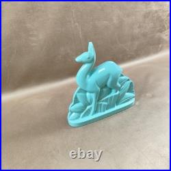 Cerf Art Déco signé St Clément en faïence numéro 587-2 France Vintage 1930