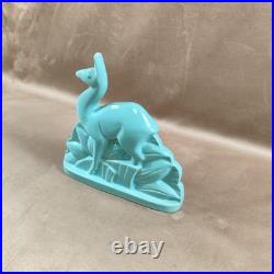 Cerf Art Déco signé St Clément en faïence numéro 587-2 France Vintage 1930