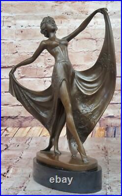 Cesaro Bronze Dancing Girl Sculpture Élégant Art Déco Figurine Collection Solde