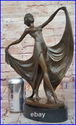 Cesaro Bronze Dancing Girl Sculpture Élégant Art Déco Figurine Collection Solde