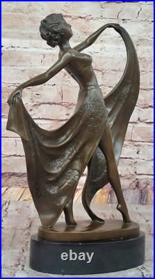 Cesaro Bronze Dancing Girl Sculpture Élégant Art Déco Figurine Collection Solde