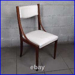 Chaise En Bois Et En Cuir Blanc Rembourrée Art Déco Collection Vintage Années 50 Chaise En Bois Et En Cuir Blanc Rembourrée Art Déco Collection Vintage Années 50