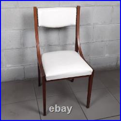 Chaise En Bois Et En Cuir Blanc Rembourrée Art Déco Collection Vintage Années 50 Chaise En Bois Et En Cuir Blanc Rembourrée Art Déco Collection Vintage Années 50