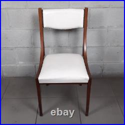 Chaise En Bois Et En Cuir Blanc Rembourrée Art Déco Collection Vintage Années 50 Chaise En Bois Et En Cuir Blanc Rembourrée Art Déco Collection Vintage Années 50