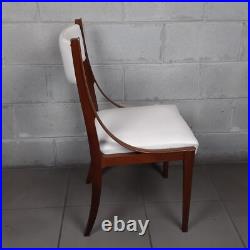 Chaise En Bois Et En Cuir Blanc Rembourrée Art Déco Collection Vintage Années 50 Chaise En Bois Et En Cuir Blanc Rembourrée Art Déco Collection Vintage Années 50
