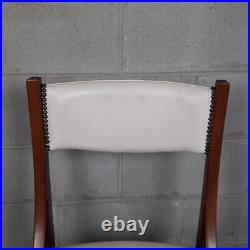 Chaise En Bois Et En Cuir Blanc Rembourrée Art Déco Collection Vintage Années 50 Chaise En Bois Et En Cuir Blanc Rembourrée Art Déco Collection Vintage Années 50