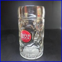 Chope verre bière 1L CERVEJA Super Bock SABOR AUTENTICO Art Déco Espagne N6229