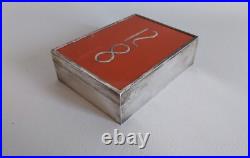 Coffret Art deco Boite à cigarettes a carte pierre et argent 925/1000ème