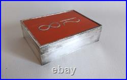 Coffret Art deco Boite à cigarettes a carte pierre et argent 925/1000ème
