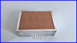 Coffret Art deco Boite à cigarettes a carte pierre et argent 925/1000ème