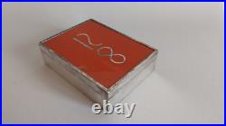 Coffret Art deco Boite à cigarettes a carte pierre et argent 925/1000ème