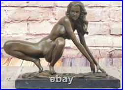 Collection Art Bronze Sculpture Signée Original Chair Fille Érotique Déco Chaud