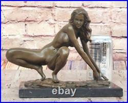 Collection Art Bronze Sculpture Signée Original Chair Fille Érotique Déco Chaud