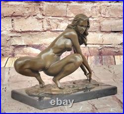 Collection Art Bronze Sculpture Signée Original Chair Fille Érotique Déco Chaud