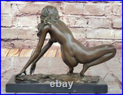 Collection Art Bronze Sculpture Signée Original Chair Fille Érotique Déco Chaud