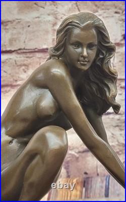Collection Art Bronze Sculpture Signée Original Chair Fille Érotique Déco Chaud