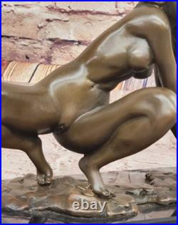 Collection Art Bronze Sculpture Signée Original Chair Fille Érotique Déco Chaud