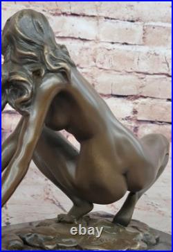 Collection Art Bronze Sculpture Signée Original Chair Fille Érotique Déco Chaud
