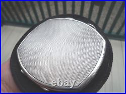 Compact Art Déco En Argent Sterling Et Émail Bleu H/M 1937 Adie Brothers