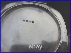 Compact Art Déco En Argent Sterling Et Émail Bleu H/M 1937 Adie Brothers