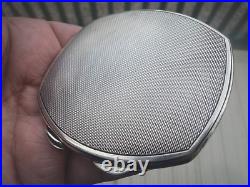 Compact Art Déco En Argent Sterling Et Émail Bleu H/M 1937 Adie Brothers