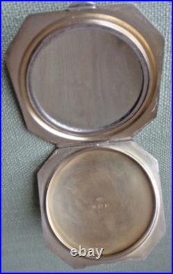 Compact Art Déco En Argent Stg Attrayant Et Émail Bleu H/M 1939 Deakin & Francis