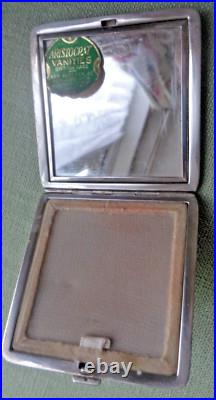 Compact Art Déco En Argent Stg Et Émail Jaune Attrayant H/M 1938 Harmon Bros Compact Art Déco En Argent Stg Et Émail Jaune Attrayant H/M 1938 Harmon Bros