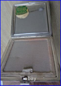 Compact Art Déco En Argent Stg Et Émail Jaune Attrayant H/M 1938 Harmon Bros Compact Art Déco En Argent Stg Et Émail Jaune Attrayant H/M 1938 Harmon Bros