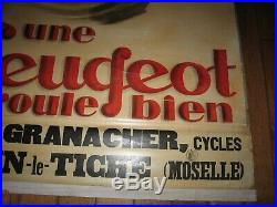 ° Cool & Rare AFFICHE d'AGENT ORIGINALE CYCLES PEUGEOT Vélo signée 1925 ArT DeCo