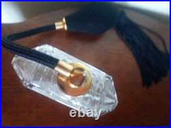 Cristallerie d'Art VAPORISATEUR PARFUM ART DECO Pompe tissu noir Fonctionne