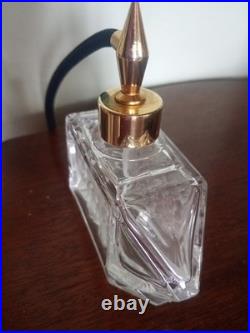 Cristallerie d'Art VAPORISATEUR PARFUM ART DECO Pompe tissu noir Fonctionne