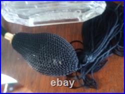 Cristallerie d'Art VAPORISATEUR PARFUM ART DECO Pompe tissu noir Fonctionne